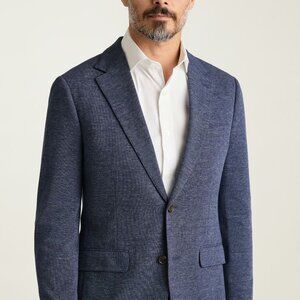 Bonobos Jetsetter Navy Heather Blue Knit Sport Coat Blazer 38 Slim Fit